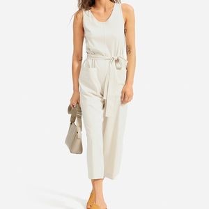 Everlane luxe cotton jumpsuit in Sandstone